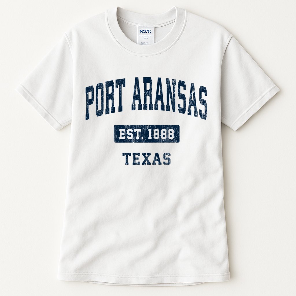 Port Aransas Texas Tx Vintage Sports Established Tall T-Shirt
