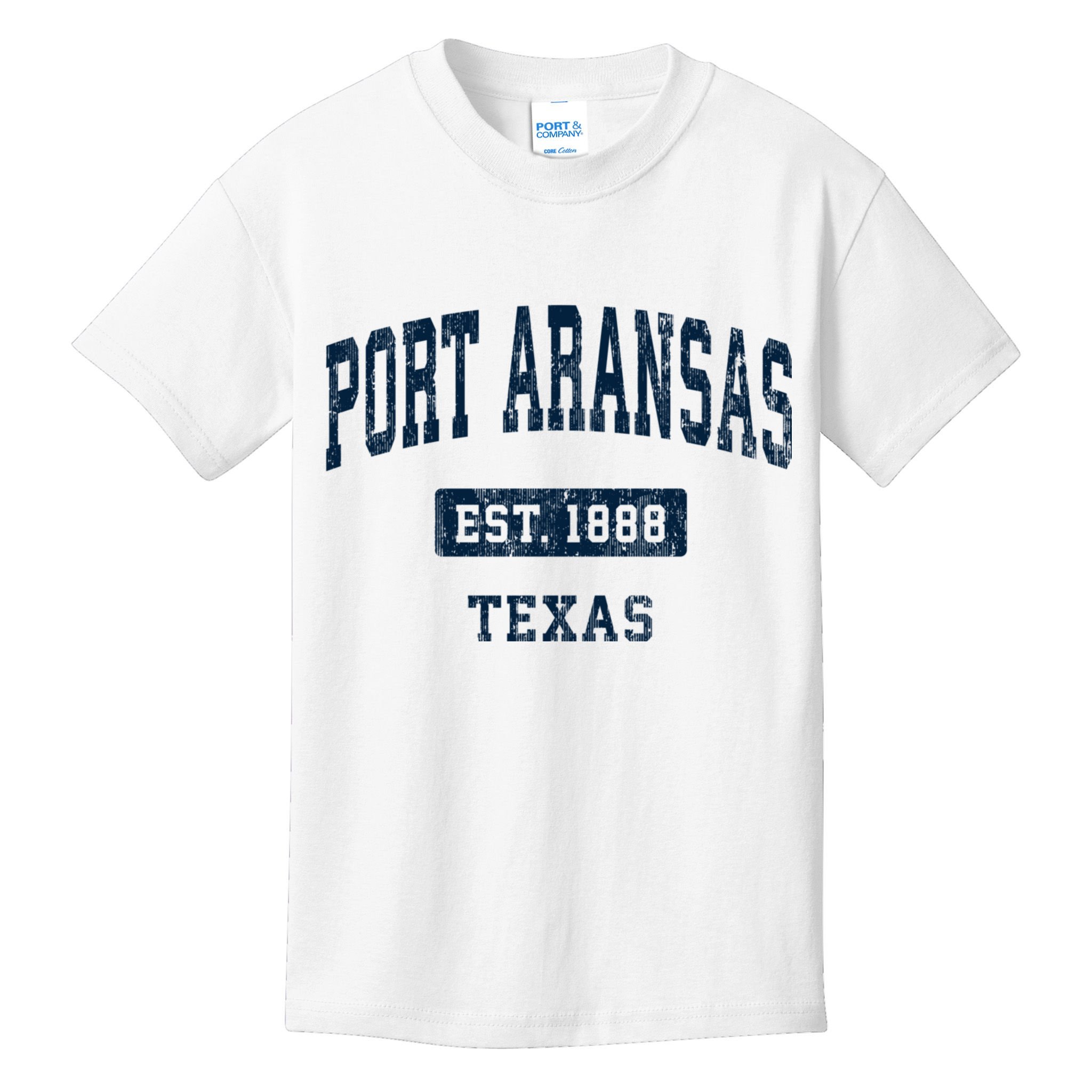 Port Aransas Texas Tx Vintage Sports Established Kids T-Shirt