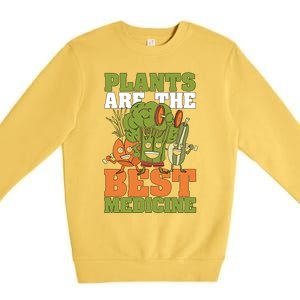 Plants Are The Best Vegan Lifestyle Vegetable Lover Veganism Gift Premium Crewneck Sweatshirt