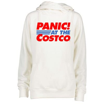 Panic At The Costco Funny Meme Womens Funnel Neck Pullover Hood