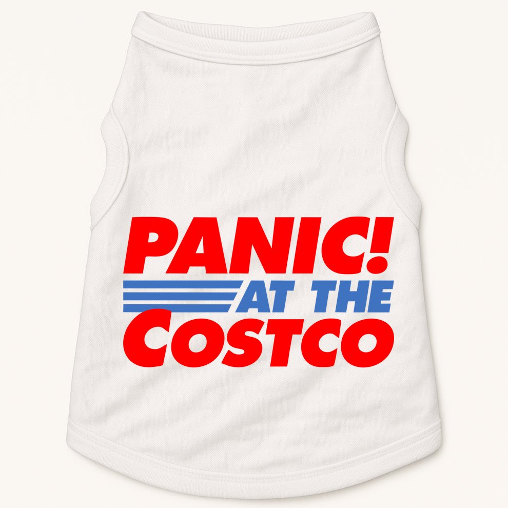 Panic At The Costco Funny Meme Doggie Tank