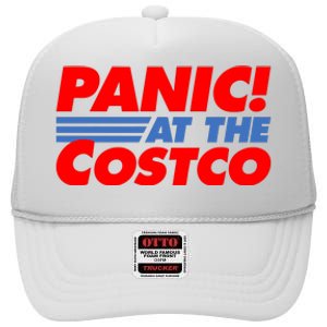 Panic At The Costco Funny Meme High Crown Mesh Back Trucker Hat