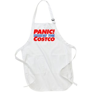 Panic At The Costco Funny Meme Full-Length Apron With Pockets