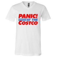 Panic At The Costco Funny Meme V-Neck T-Shirt