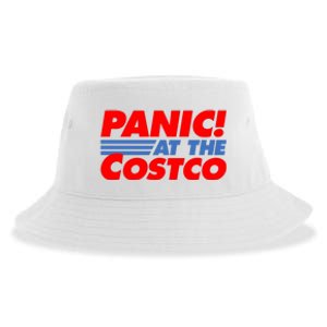 Panic At The Costco Funny Meme Sustainable Bucket Hat