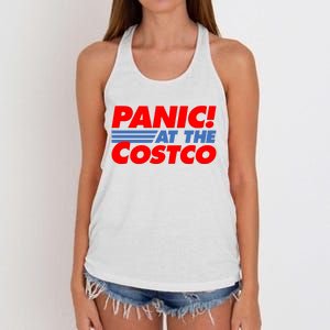 Panic At The Costco Funny Meme Women's Knotted Racerback Tank