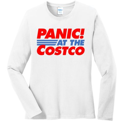 Panic At The Costco Funny Meme Ladies Long Sleeve Shirt