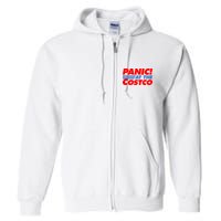 Panic At The Costco Funny Meme Full Zip Hoodie