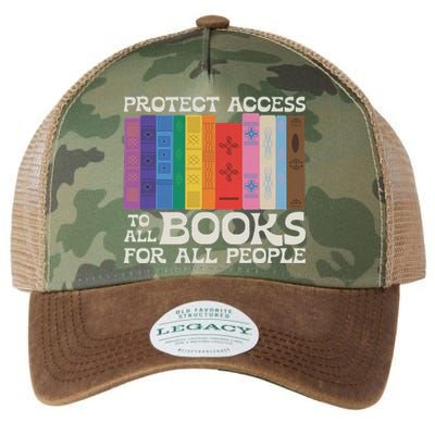 Protect Access To All Books For All People Funny Book Lover Legacy Tie Dye Trucker Hat