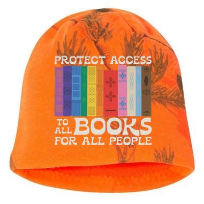 Protect Access To All Books For All People Funny Book Lover Kati - Camo Knit Beanie