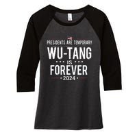 Presidents Are Temporary W.U.T.A.N.G Is Forever 2024 Women's Tri-Blend 3/4-Sleeve Raglan Shirt