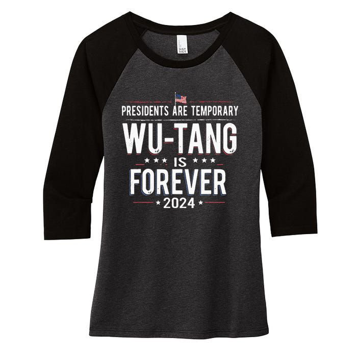 Presidents Are Temporary W.U.T.A.N.G Is Forever 2024 Women's Tri-Blend 3/4-Sleeve Raglan Shirt