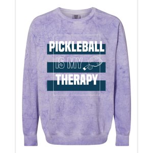 Pickleball As Therapy Hobby Sports Dinking Gift Colorblast Crewneck Sweatshirt