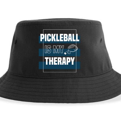 Pickleball As Therapy Hobby Sports Dinking Gift Sustainable Bucket Hat