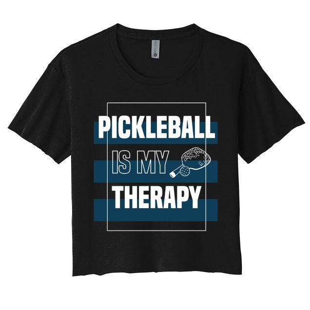 Pickleball As Therapy Hobby Sports Dinking Gift Women's Crop Top Tee