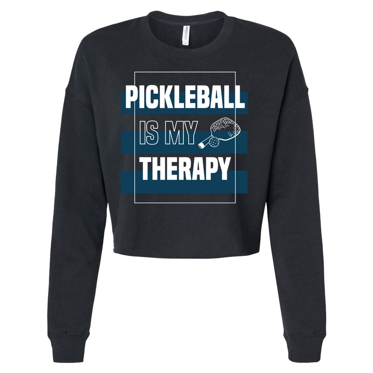 Pickleball As Therapy Hobby Sports Dinking Gift Cropped Pullover Crew