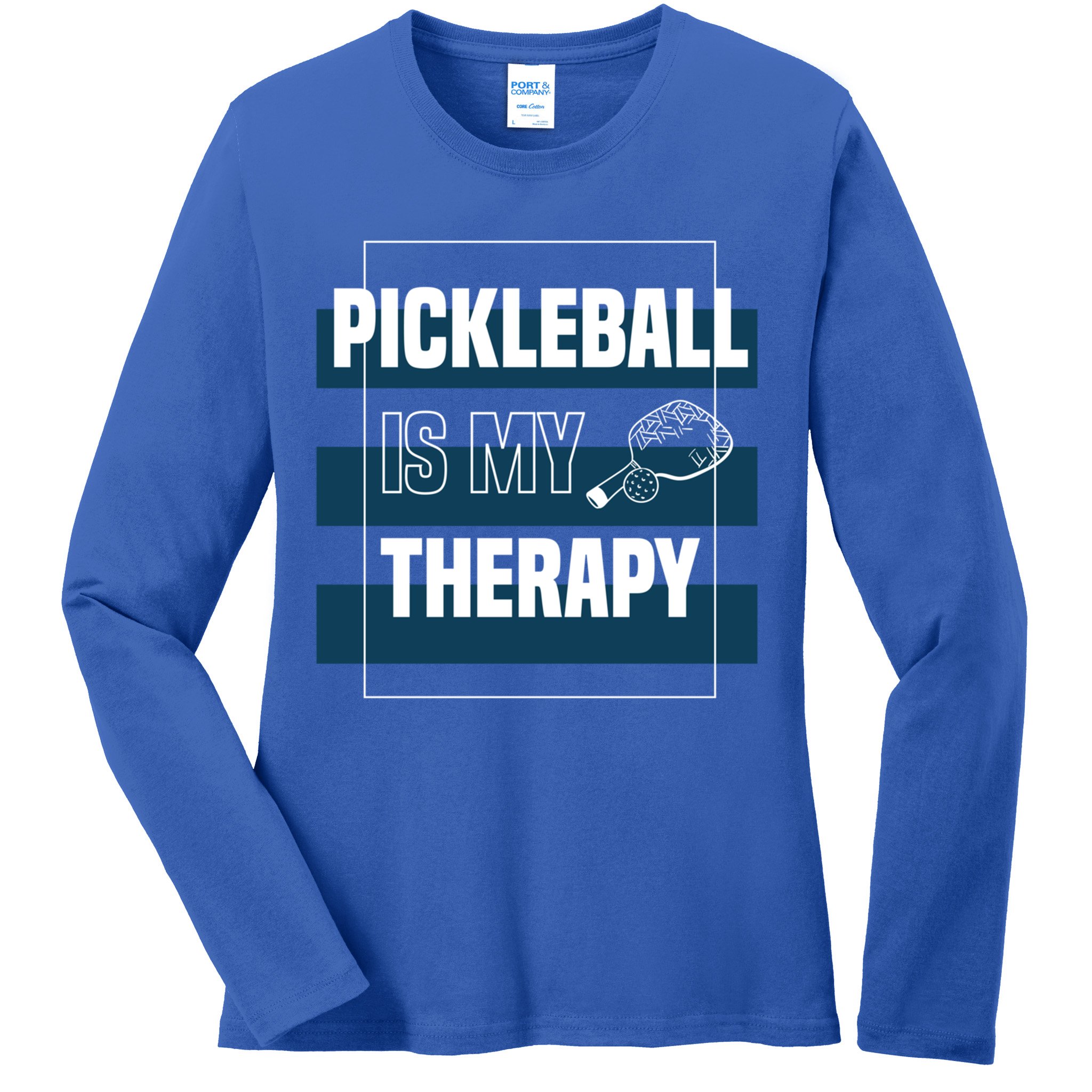 Pickleball As Therapy Hobby Sports Dinking Gift Ladies Long Sleeve Shirt