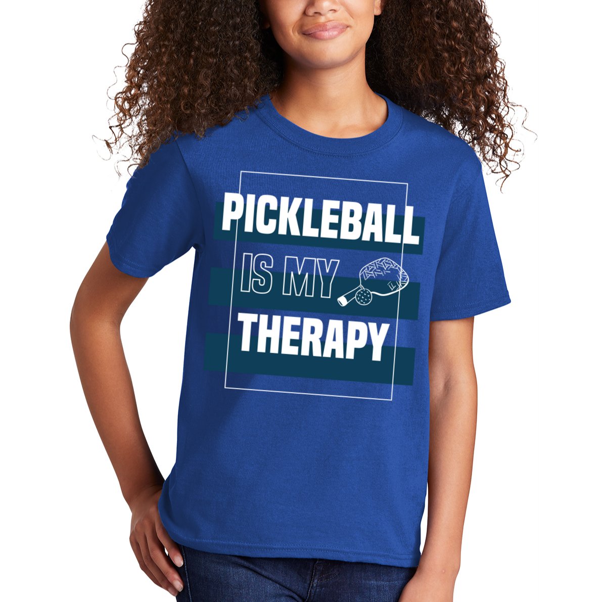 Pickleball As Therapy Hobby Sports Dinking Gift Kids T-Shirt