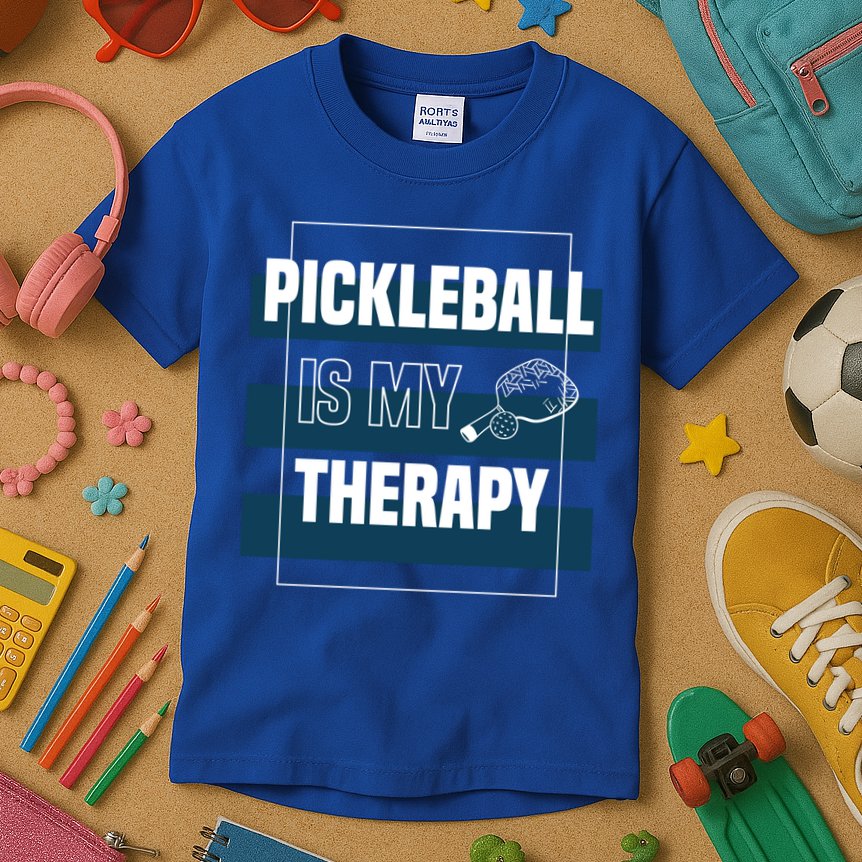 Pickleball As Therapy Hobby Sports Dinking Gift Kids T-Shirt