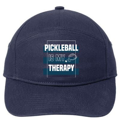 Pickleball As Therapy Hobby Sports Dinking Gift 7-Panel Snapback Hat