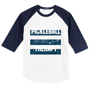 Pickleball As Therapy Hobby Sports Dinking Gift Baseball Sleeve Shirt