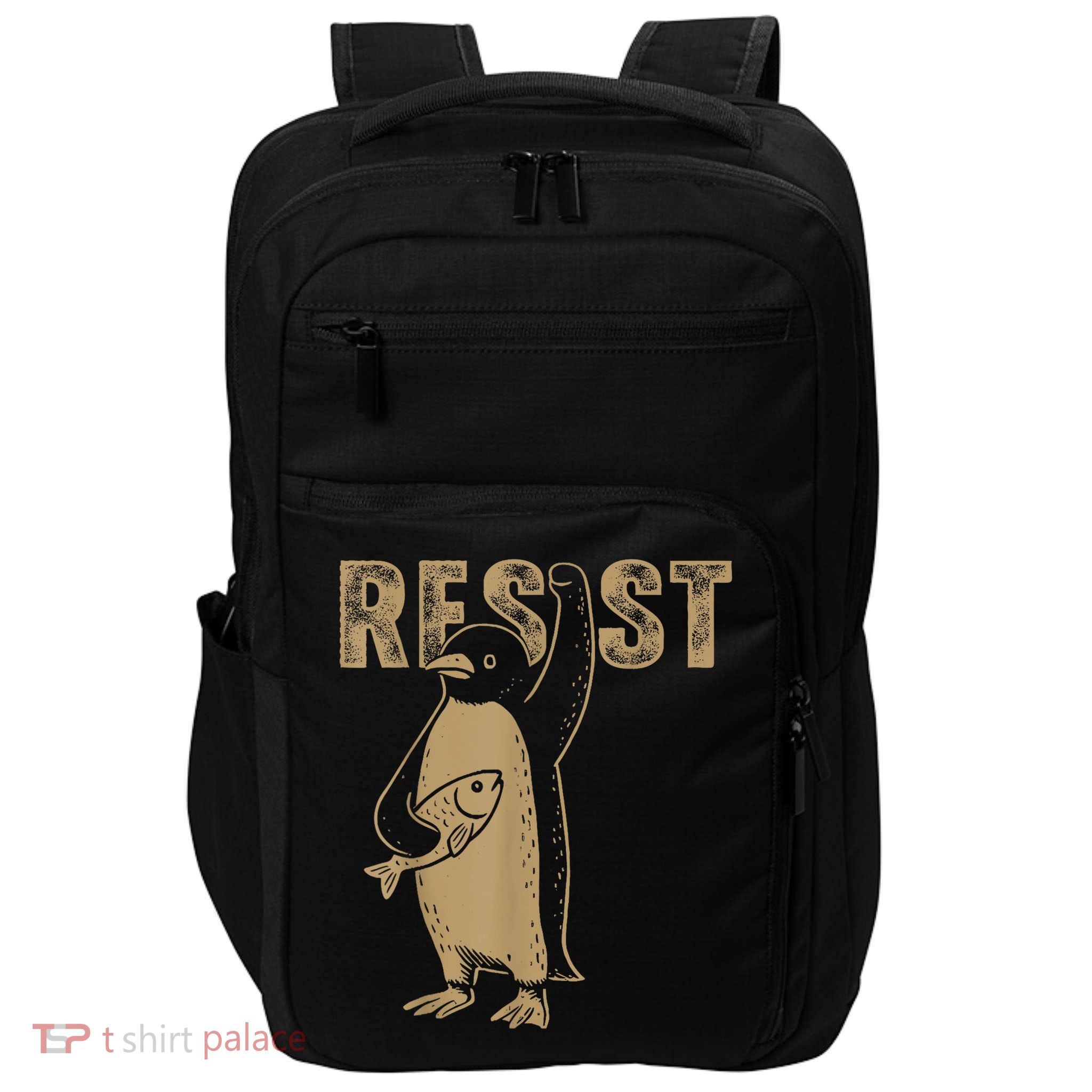 Penguins Against Trump Penguin Flippers Up Funny Penguin Flippers Up Resist Funny Penguins Against Trump Impact Tech Backpack