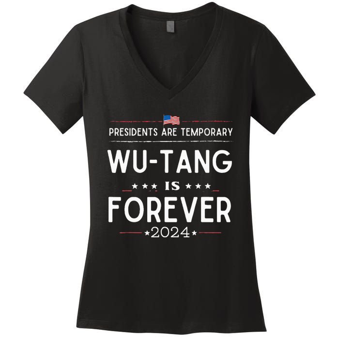 Presidents Are Temporary W.U.T.A.N.G Is Forever 2024 Women's V-Neck T-Shirt