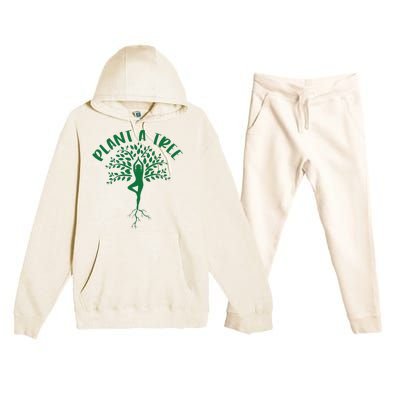 Plant A Tree Yoga Meditation Lover Namaste Yogi Tree Pose Premium Hooded Sweatsuit Set