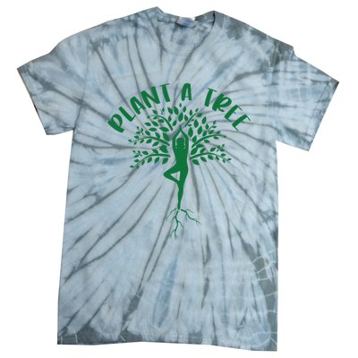 Plant A Tree Yoga Meditation Lover Namaste Yogi Tree Pose Tie-Dye T-Shirt