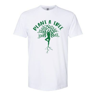 Plant A Tree Yoga Meditation Lover Namaste Yogi Tree Pose Softstyle CVC T-Shirt