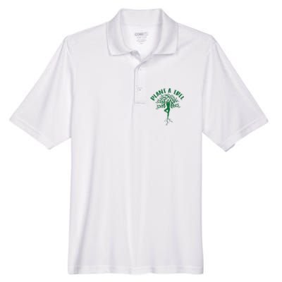 Plant A Tree Yoga Meditation Lover Namaste Yogi Tree Pose Men's Origin Performance Pique Polo