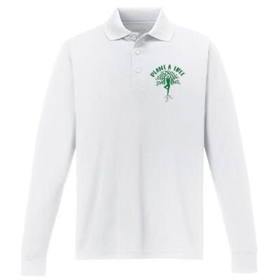 Plant A Tree Yoga Meditation Lover Namaste Yogi Tree Pose Performance Long Sleeve Polo