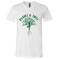 Plant A Tree Yoga Meditation Lover Namaste Yogi Tree Pose V-Neck T-Shirt