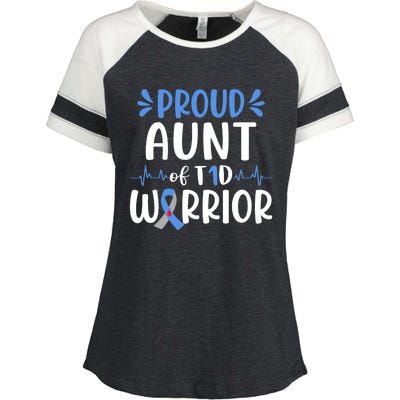 Proud Aunt T1D Type 1 Diabetes Warrior Diabetes Awareness Enza Ladies Jersey Colorblock Tee