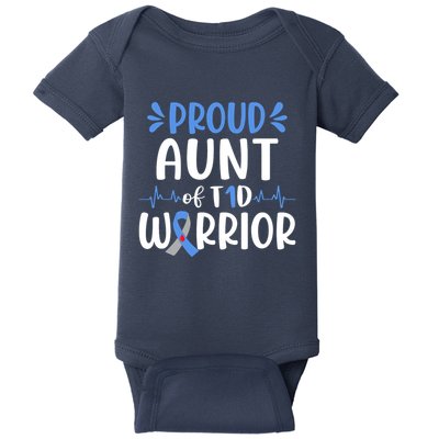 Proud Aunt T1D Type 1 Diabetes Warrior Diabetes Awareness Baby Bodysuit