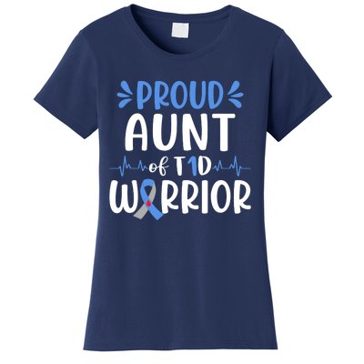 Proud Aunt T1D Type 1 Diabetes Warrior Diabetes Awareness Women's T-Shirt