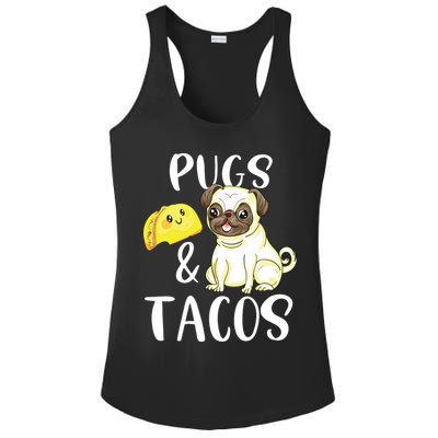 Pugs And Tacos Funny Pug And Tacos Gift Funny Dog Lover Ladies PosiCharge Competitor Racerback Tank