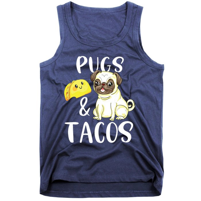 Pugs And Tacos Funny Pug And Tacos Gift Funny Dog Lover Tank Top