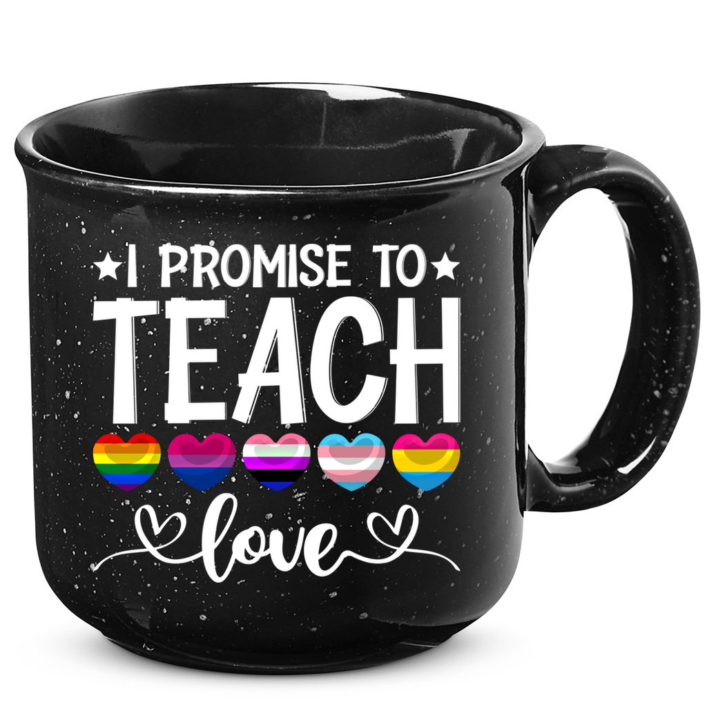 Proud Allies Teacher Promise To Teach Lgbtmeaningful Giftq Pride Love Great Gift 15oz Campfire Ceramic Mug