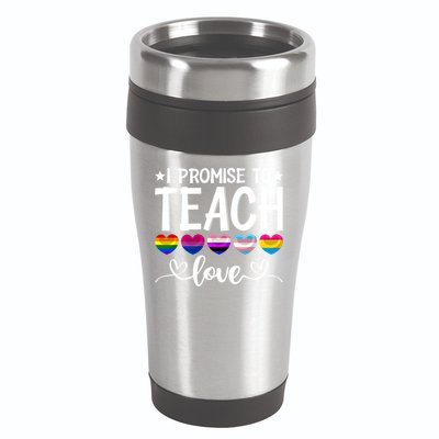Proud Allies Teacher Promise To Teach Lgbtmeaningful Giftq Pride Love Great Gift 16oz Travel Tumbler