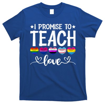 Proud Allies Teacher Promise To Teach Lgbtmeaningful Giftq Pride Love Great Gift T-Shirt