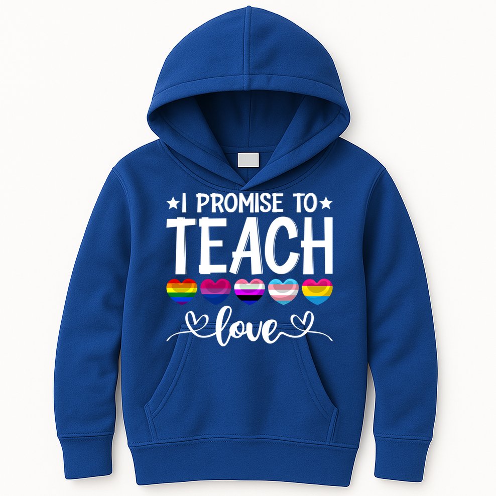 Proud Allies Teacher Promise To Teach Lgbtmeaningful Giftq Pride Love Great Gift Kids Hoodie