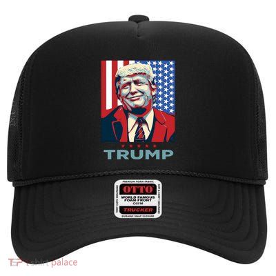 Pop Art Trump High Crown Mesh Back Trucker Hat