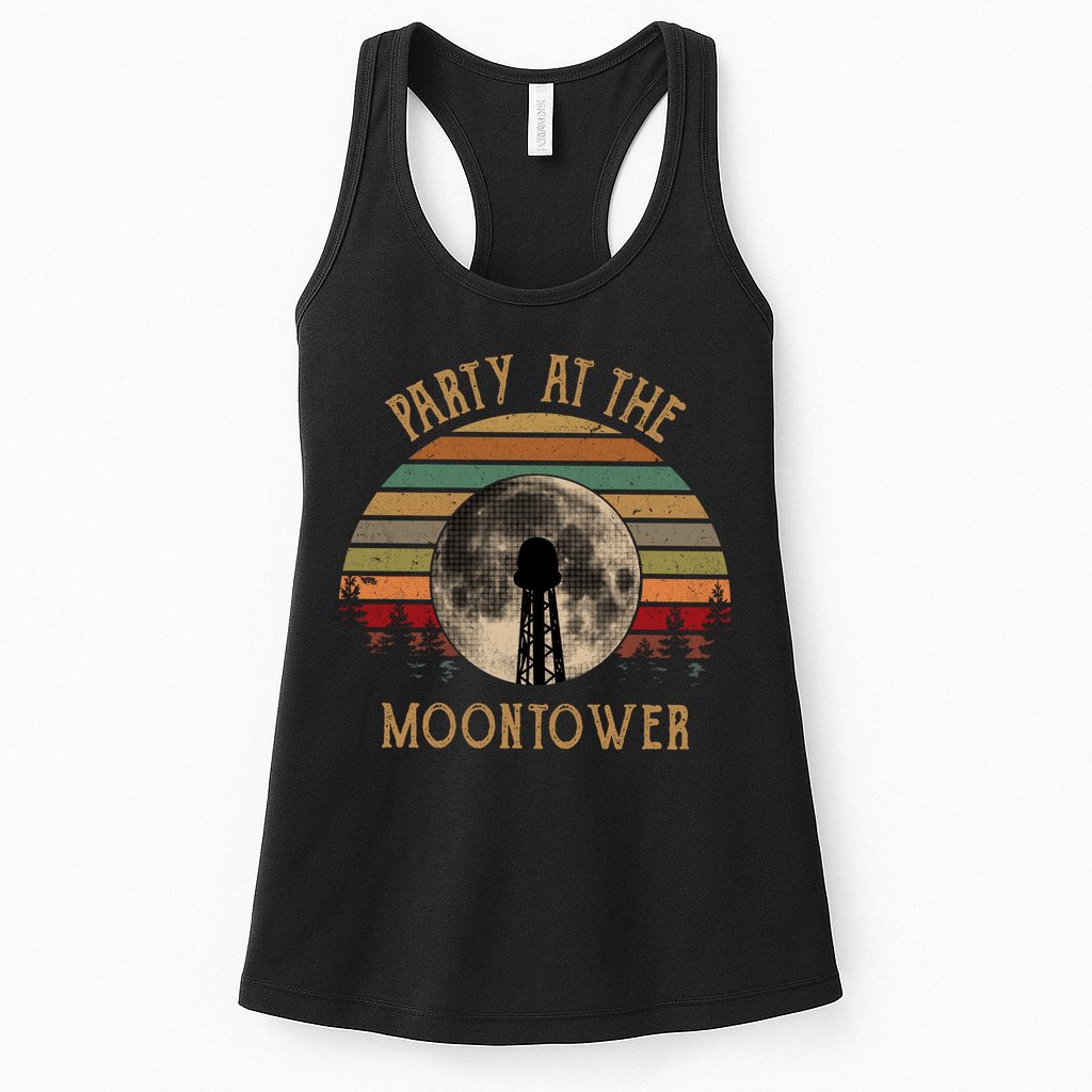 Party At The Moontower Vintage Womens Tank Top