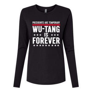 Presidents Are Temporary W.U.T.A.N.G Is Forever 2024 Funny Blue Womens Cotton Relaxed Long Sleeve T-Shirt