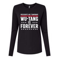 Presidents Are Temporary W.U.T.A.N.G Is Forever 2024 Funny Blue Womens Cotton Relaxed Long Sleeve T-Shirt