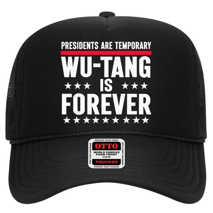 Presidents Are Temporary W.U.T.A.N.G Is Forever 2024 Funny Blue High Crown Mesh Back Trucker Hat