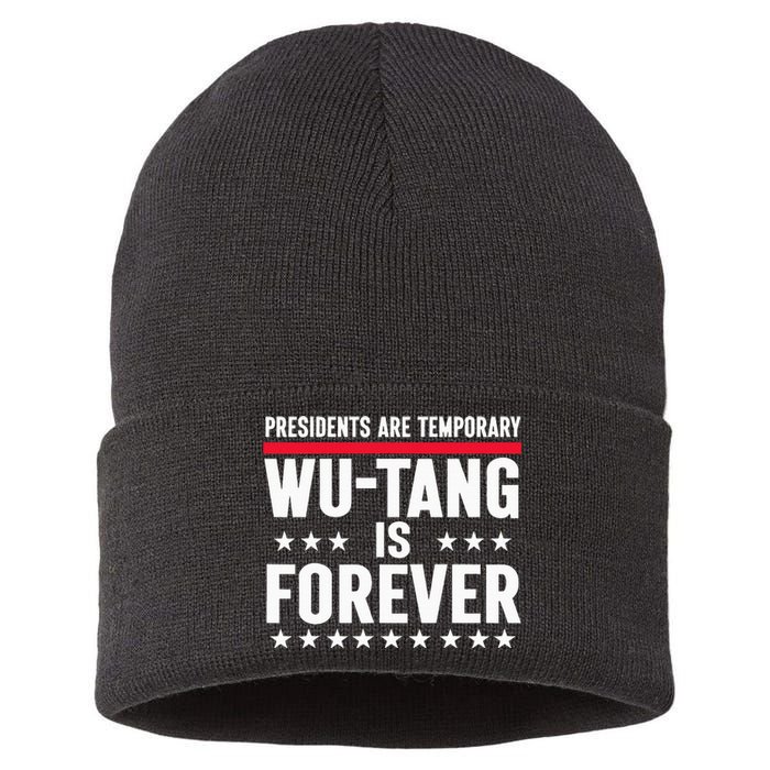 Presidents Are Temporary W.U.T.A.N.G Is Forever 2024 Funny Blue Sustainable Knit Beanie