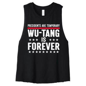 Presidents Are Temporary W.U.T.A.N.G Is Forever 2024 Funny Blue Women's Racerback Cropped Tank