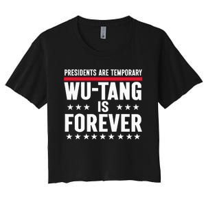 Presidents Are Temporary W.U.T.A.N.G Is Forever 2024 Funny Blue Women's Crop Top Tee